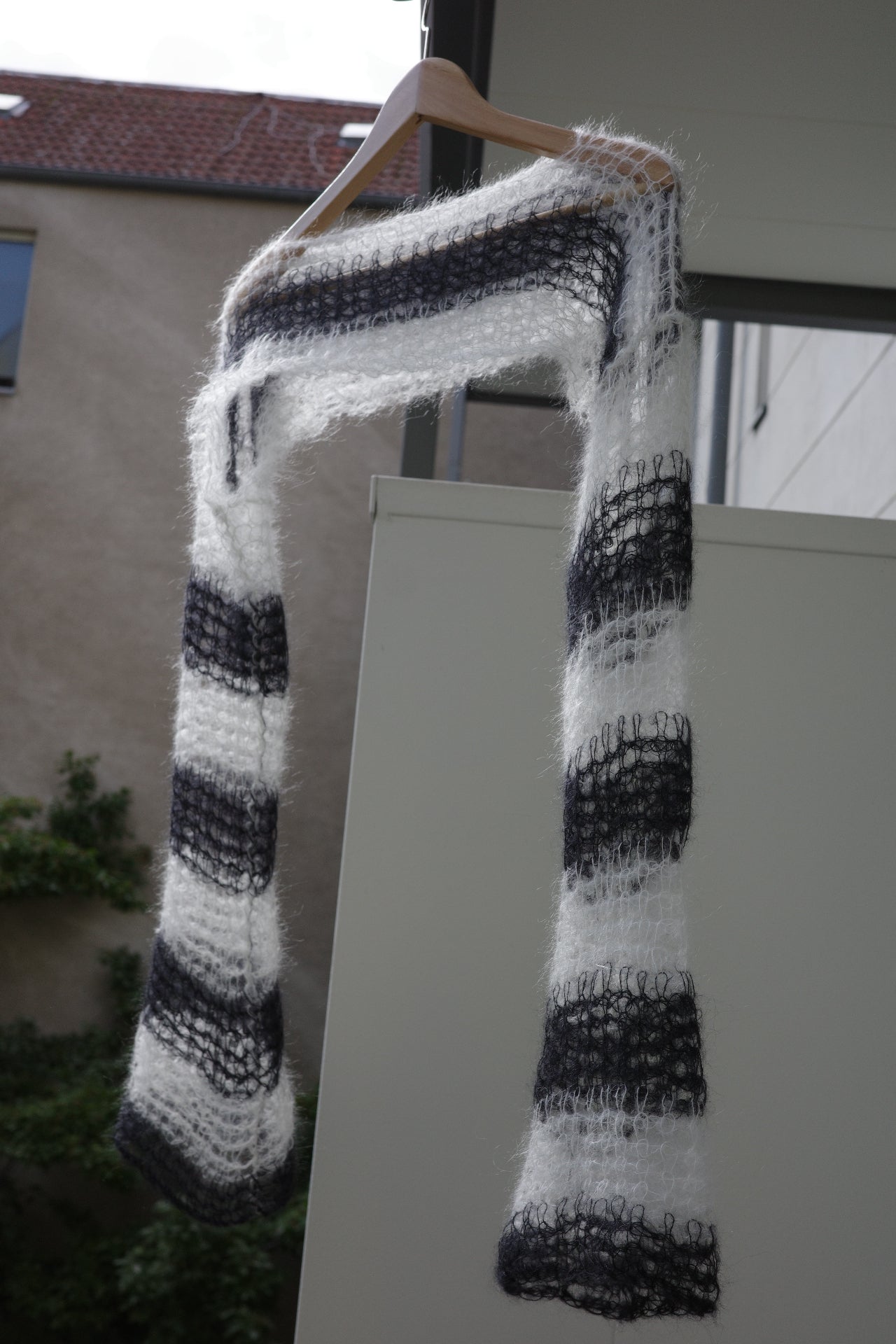 Black and white sleeve sweater