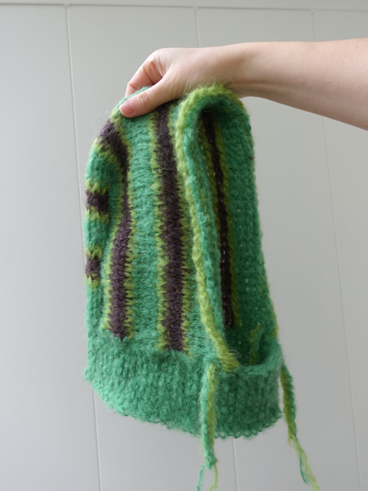 Balaclava green and brown stripes