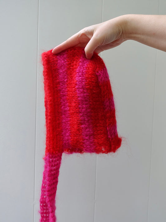 Red and Pink Bonnet with strings