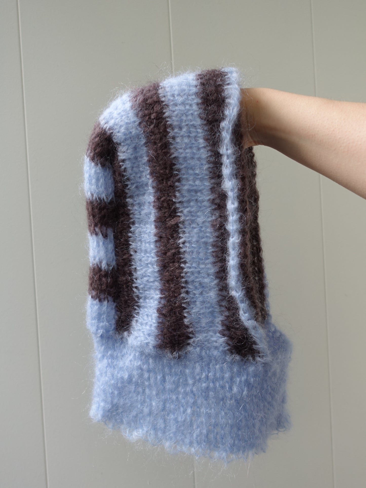 Balaclava blue and brown striped