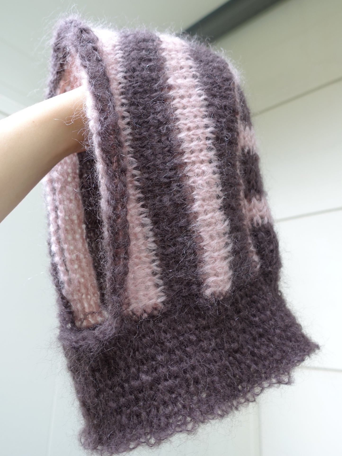 Balaclava brown and pink