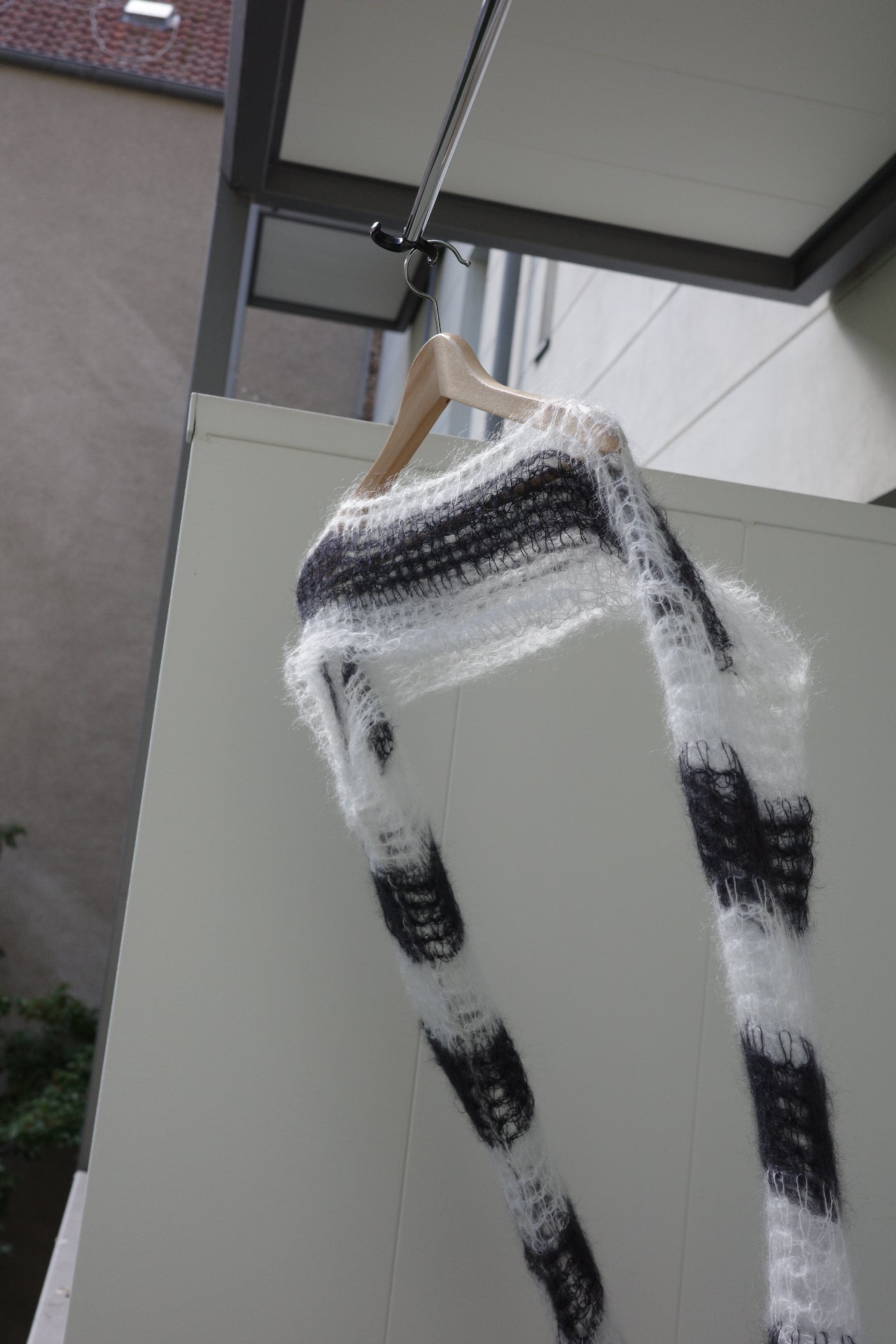 Black and white sleeve sweater