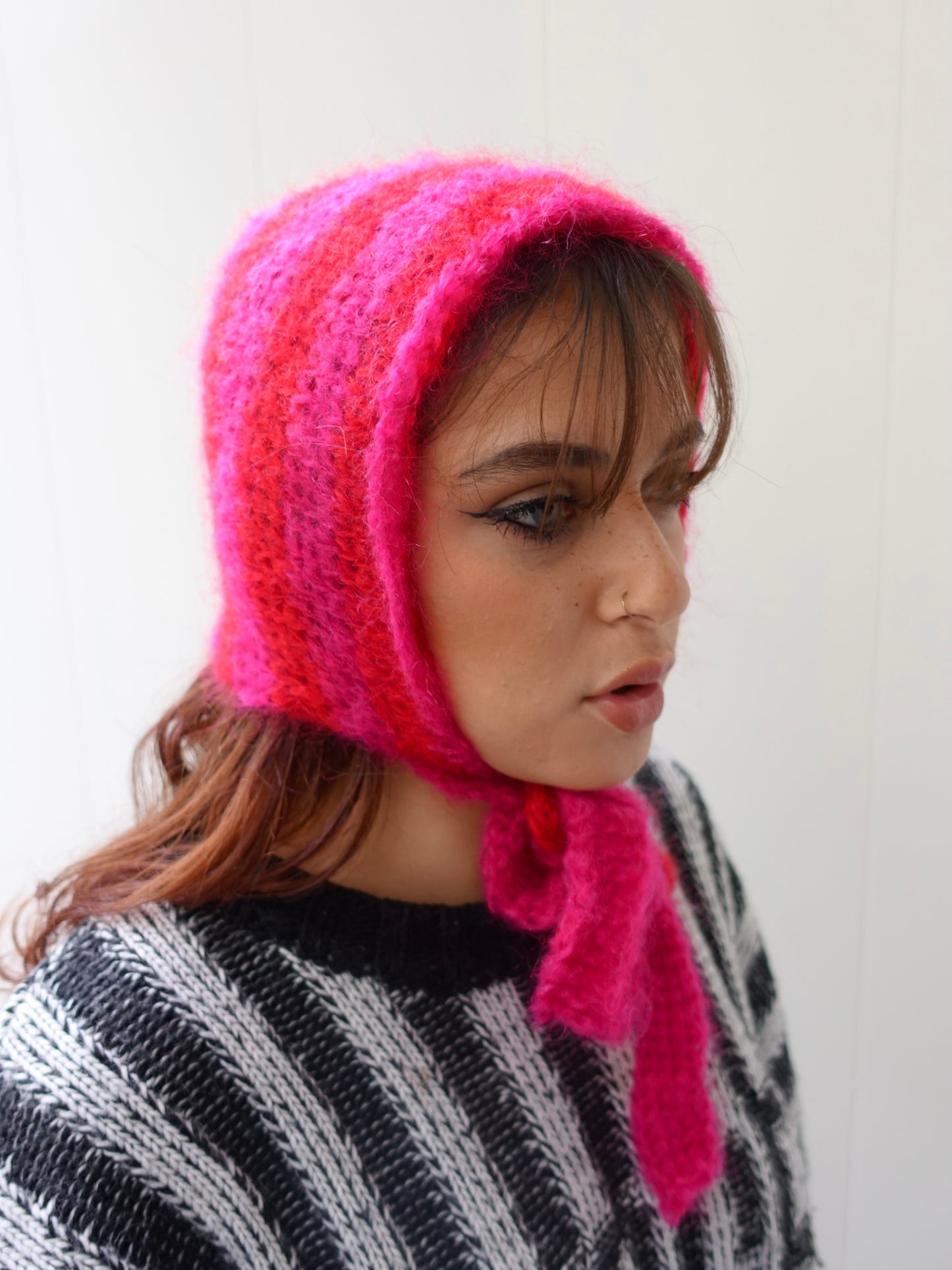 Red and Pink Bonnet with strings