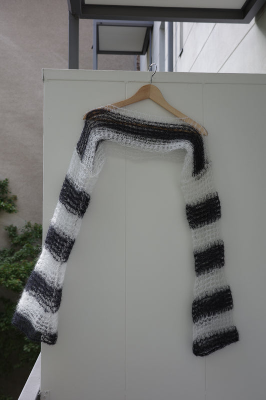 Black and white sleeve sweater