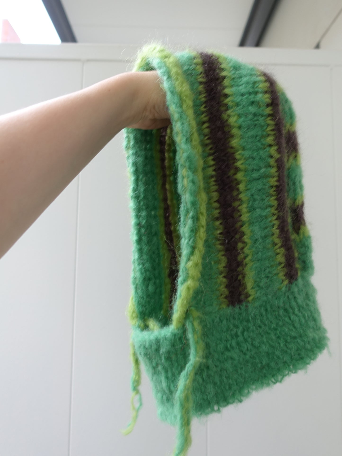 Balaclava green and brown stripes