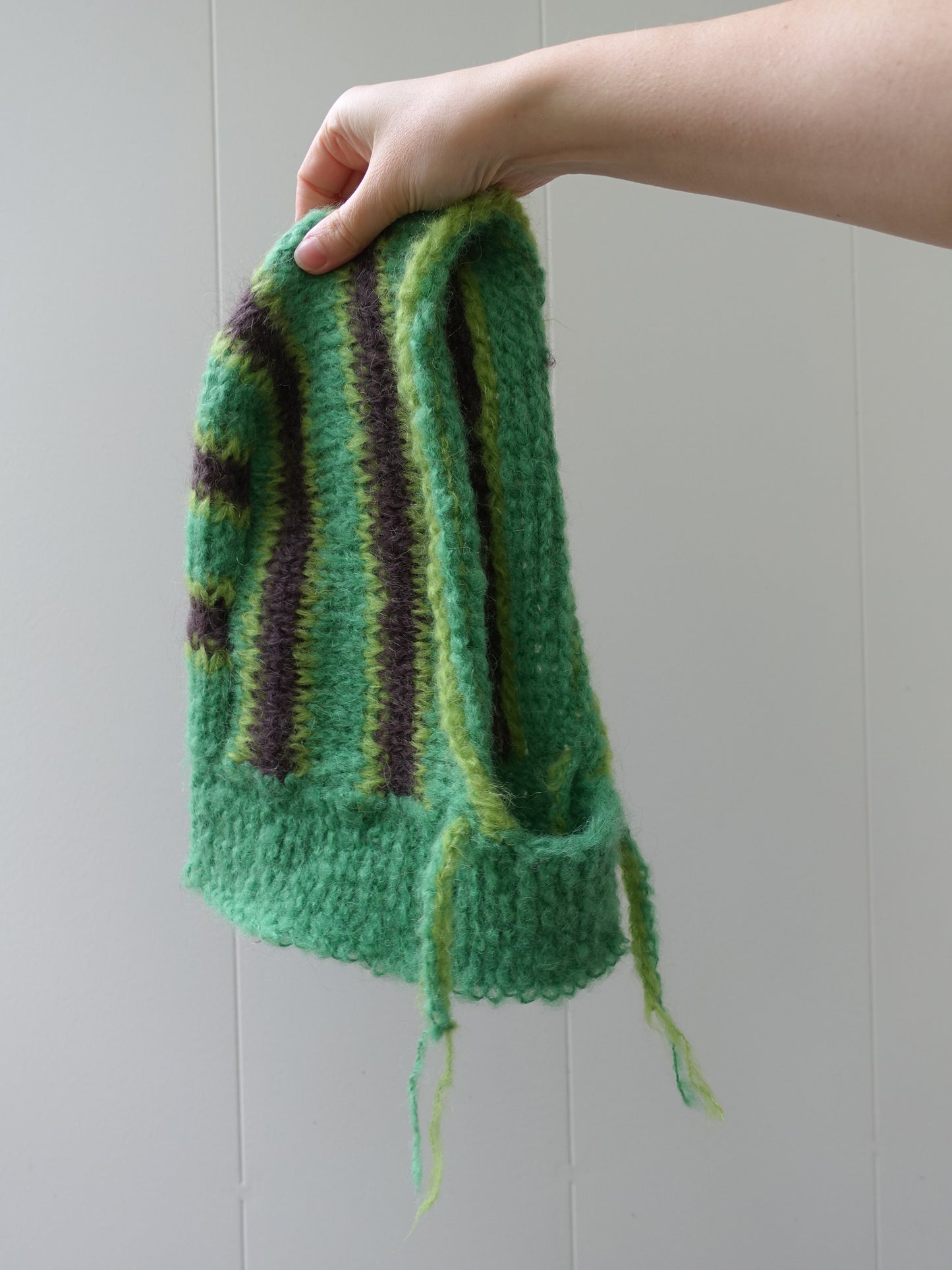 Balaclava green and brown stripes