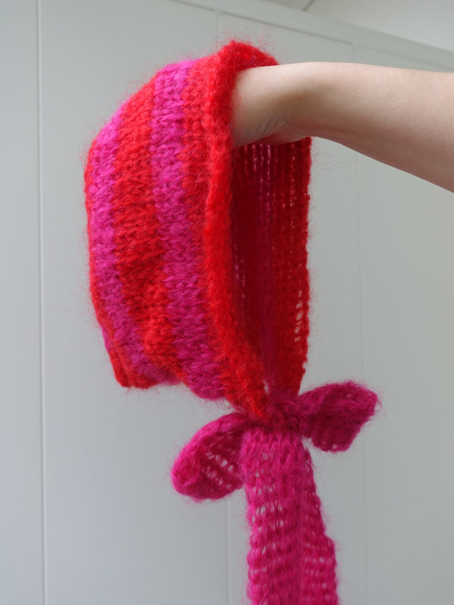 Red and Pink Bonnet with strings