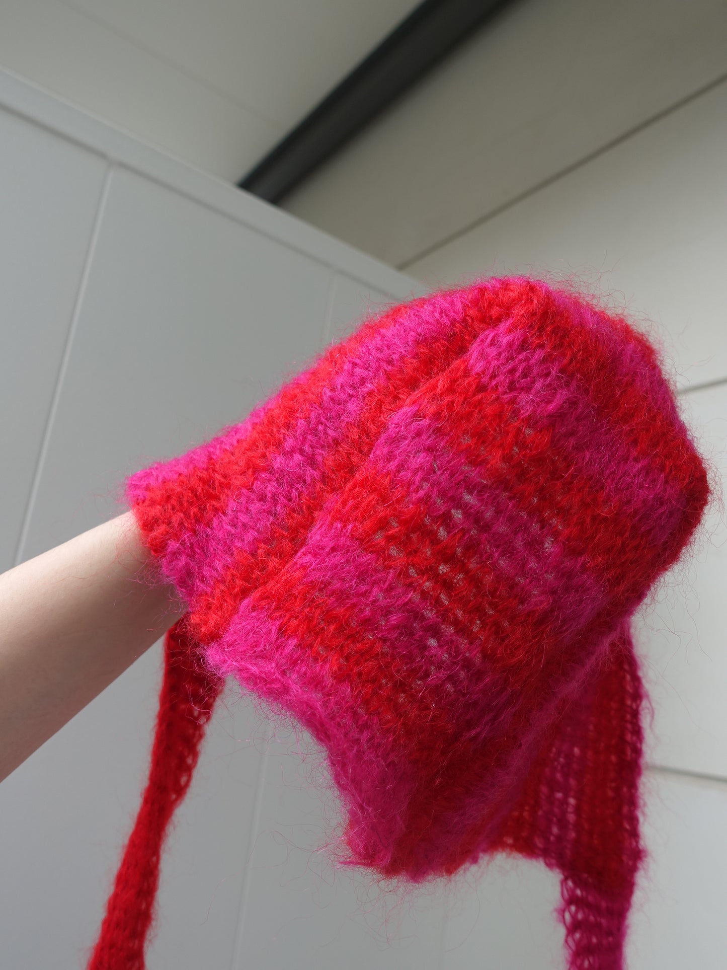 Red and Pink Bonnet with strings