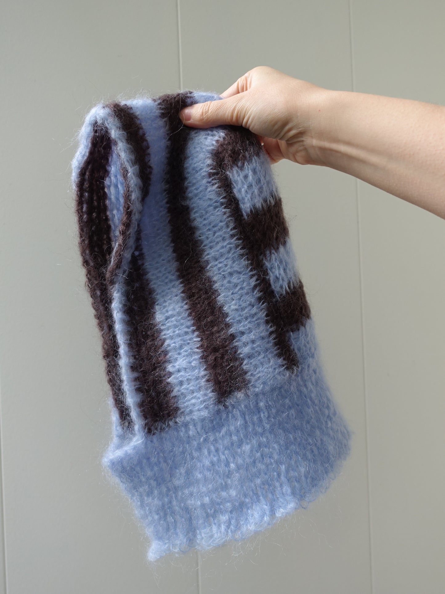 Balaclava blue and brown striped